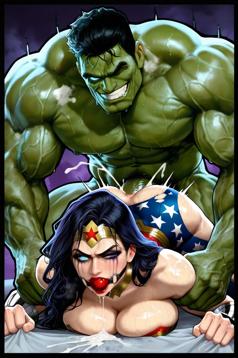 Anal Penetration, Krekkov Art Style, Massive Burly Hulk Deep In Her Tight Ass Hentai AI Porn