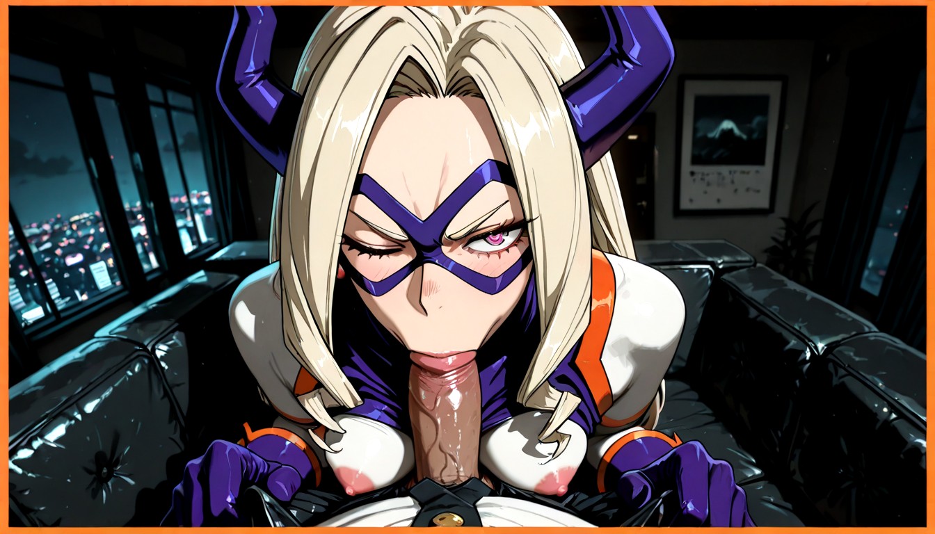 Angry, High Collar With Orange Trim, Blonde Hair Hentai AI Porn