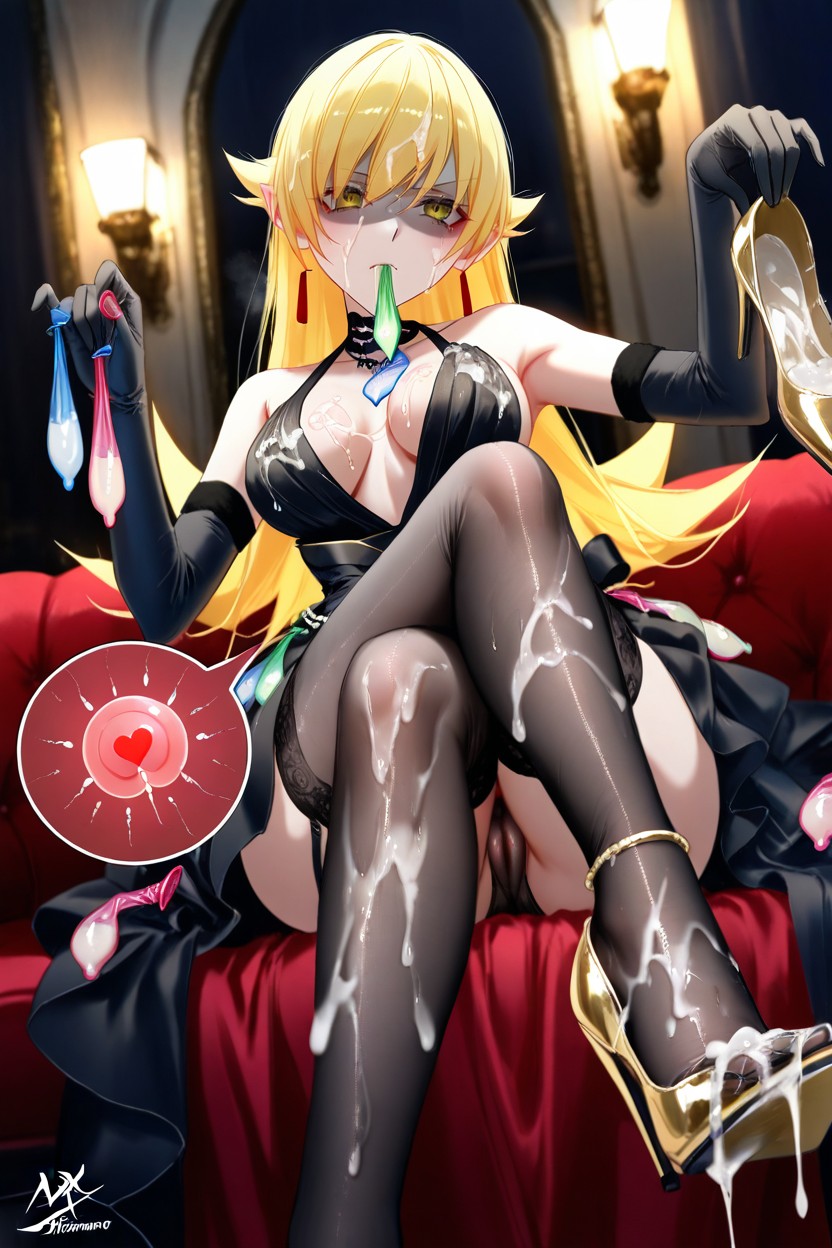 Oshino Shinobu, Bottom Up, Holding Shoe Hentai AI Porn