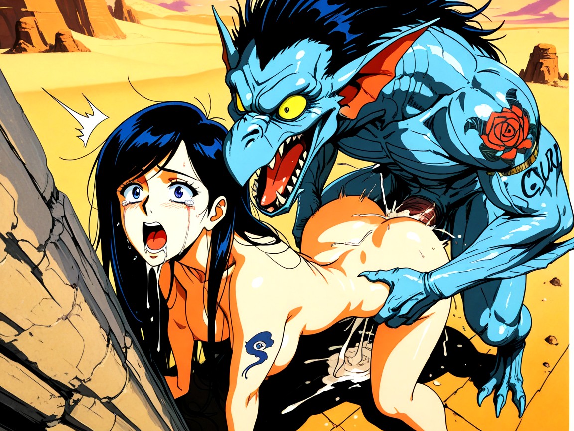 Large Eye Open Wide In Shock, Desert, Blue Eyes Hentai AI Porn