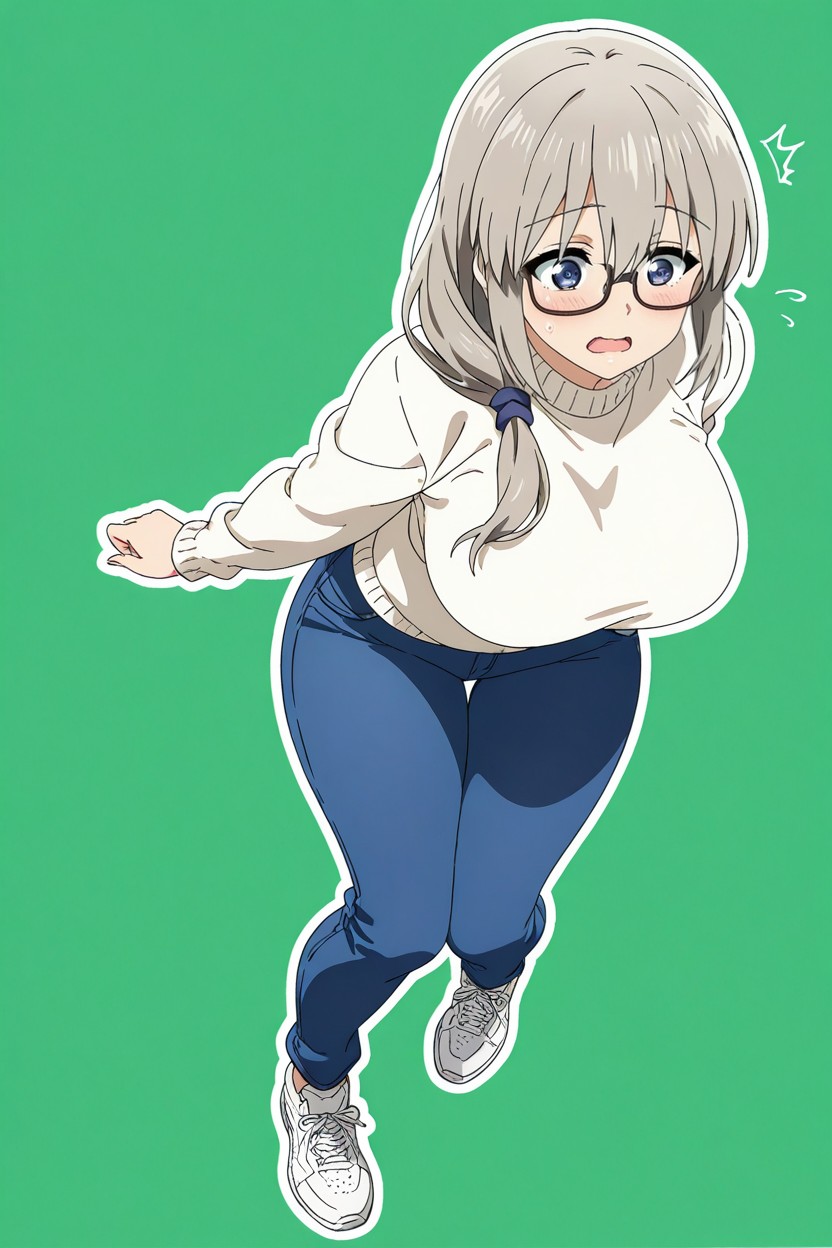 Big Blue Eyes, Glossy Skin, Full Body Hentai AI Porn