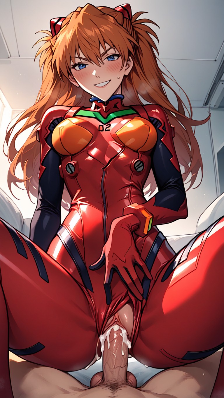 Medium Breast, Covered Pussy, She Sits On The Viewer's Cock Hentai AI Porn