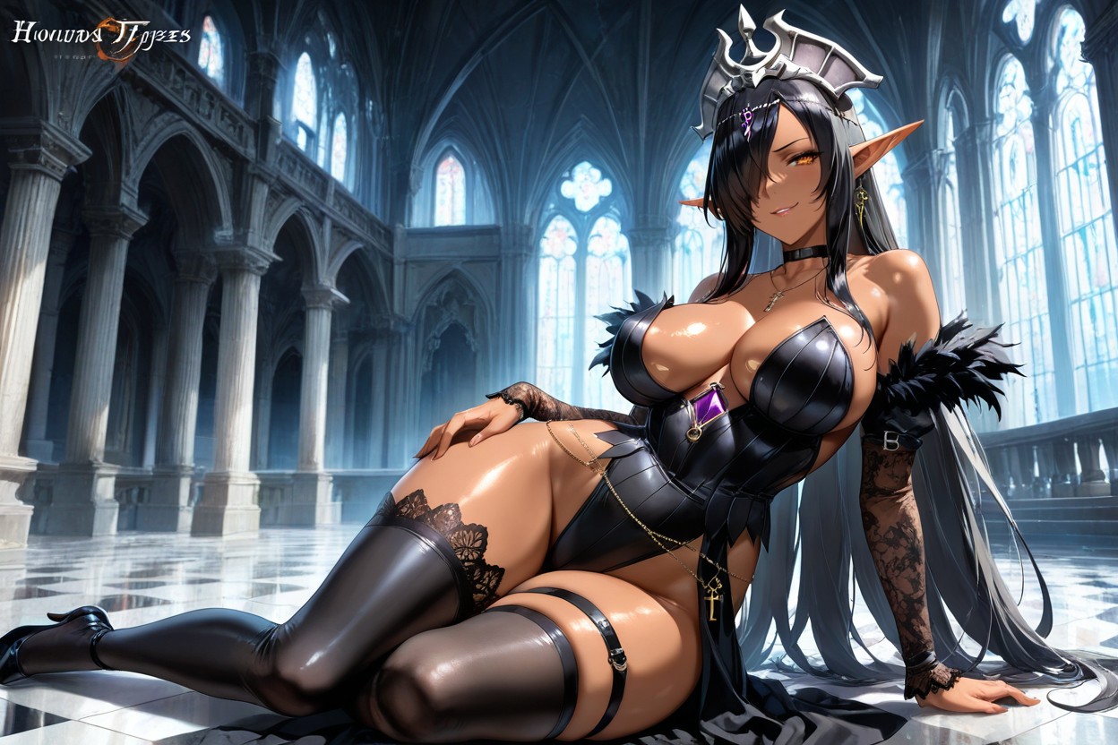 Cathedral, Long Detached Lace Sleeves, Ultra-detailed Hentai AI Porn
