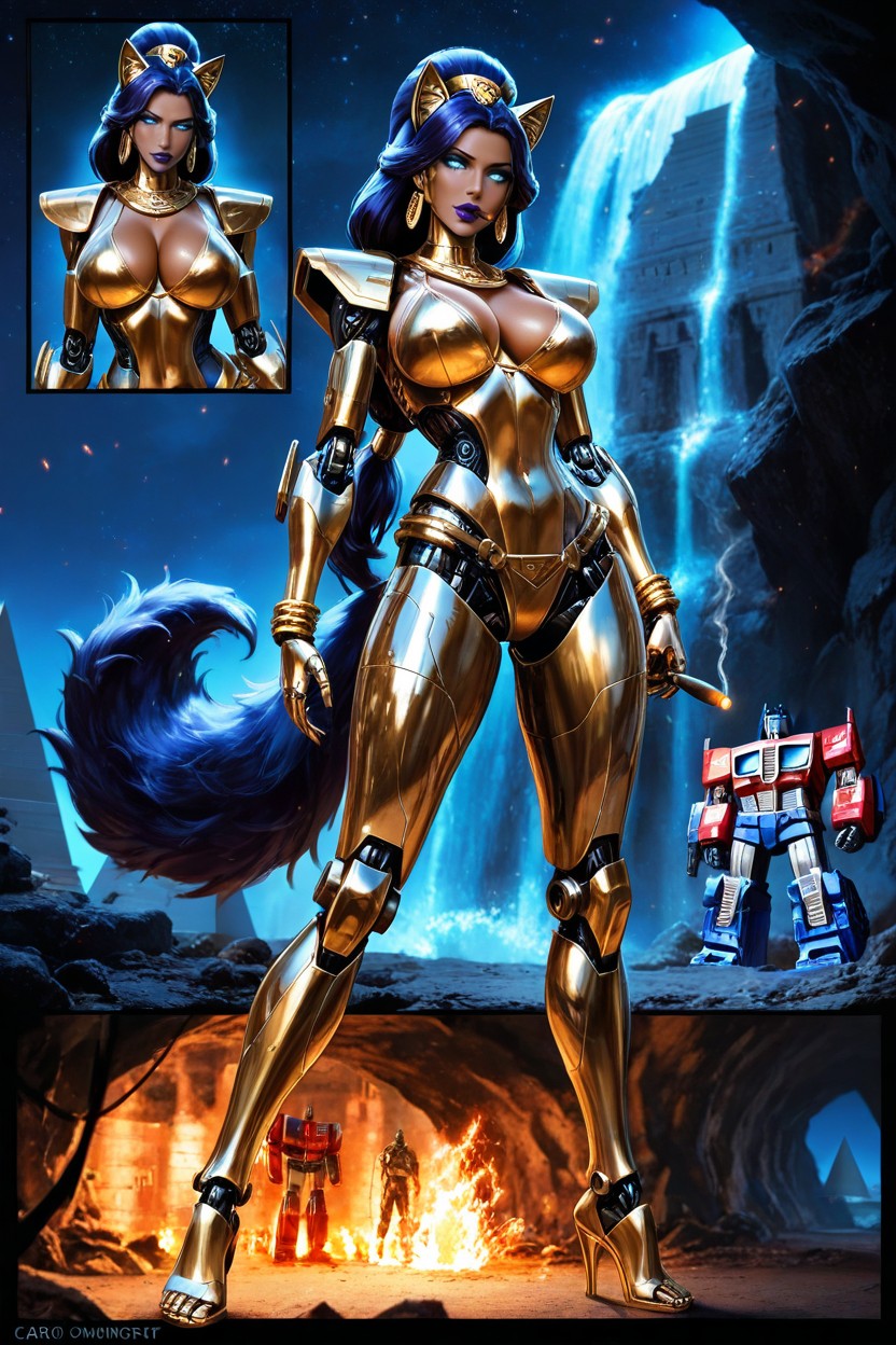 Dark Makeup, Robot, Cleopatra Belly Dancer Hentai AI Porn