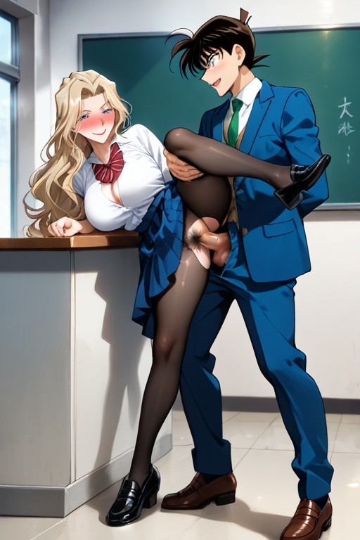 Female Pubic Hair, Horny, Breasts Emphasized Under The Tight Clothing Hentai AI Porn