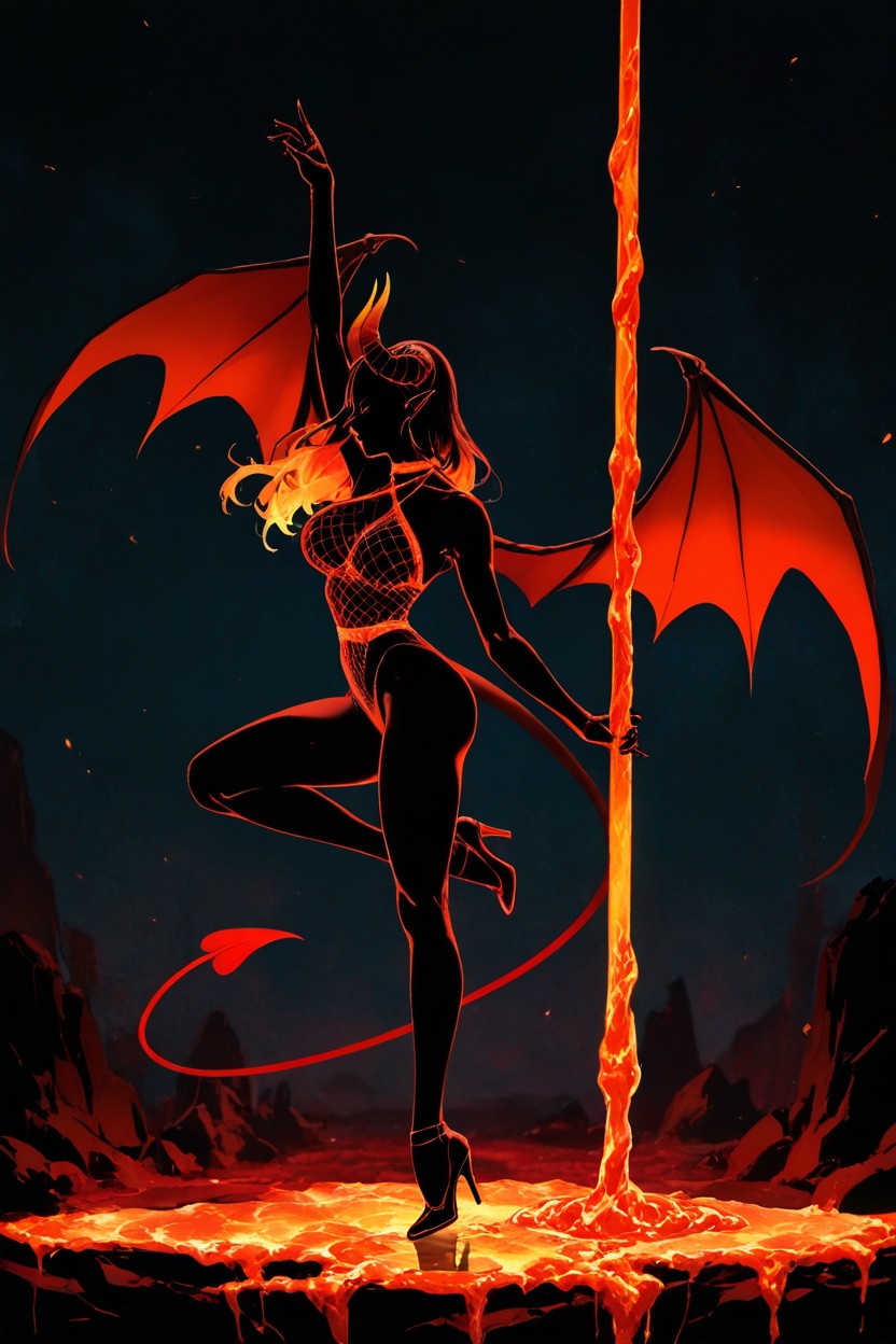 Prominent Curves, Dark Surroundings, Side View Hentai AI Porn