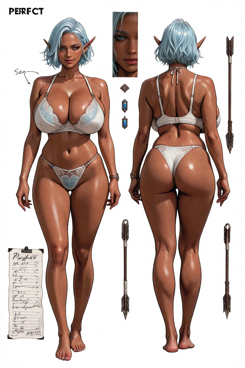 Blue Pubic Hair, Accessories Details Clean Line Art, Blue Eyes Hentai AI Porn