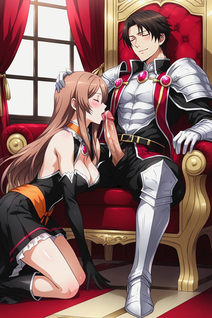 Kneeling In Front Of Man, Japanese, Break Hanabi Female Warrior Hentai AI Porn
