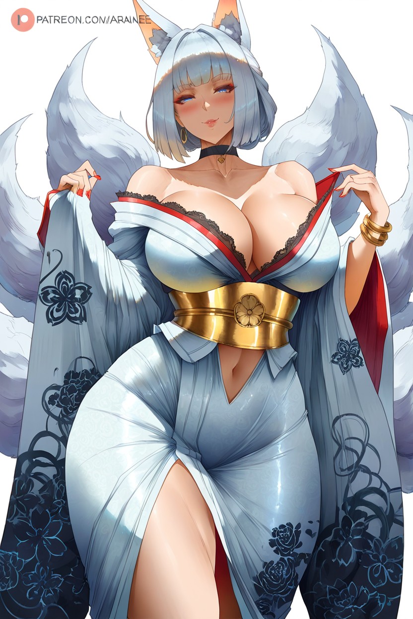 Ornate, Blushing, Heavy Gold And Red Embroidery Hentai AI Porn
