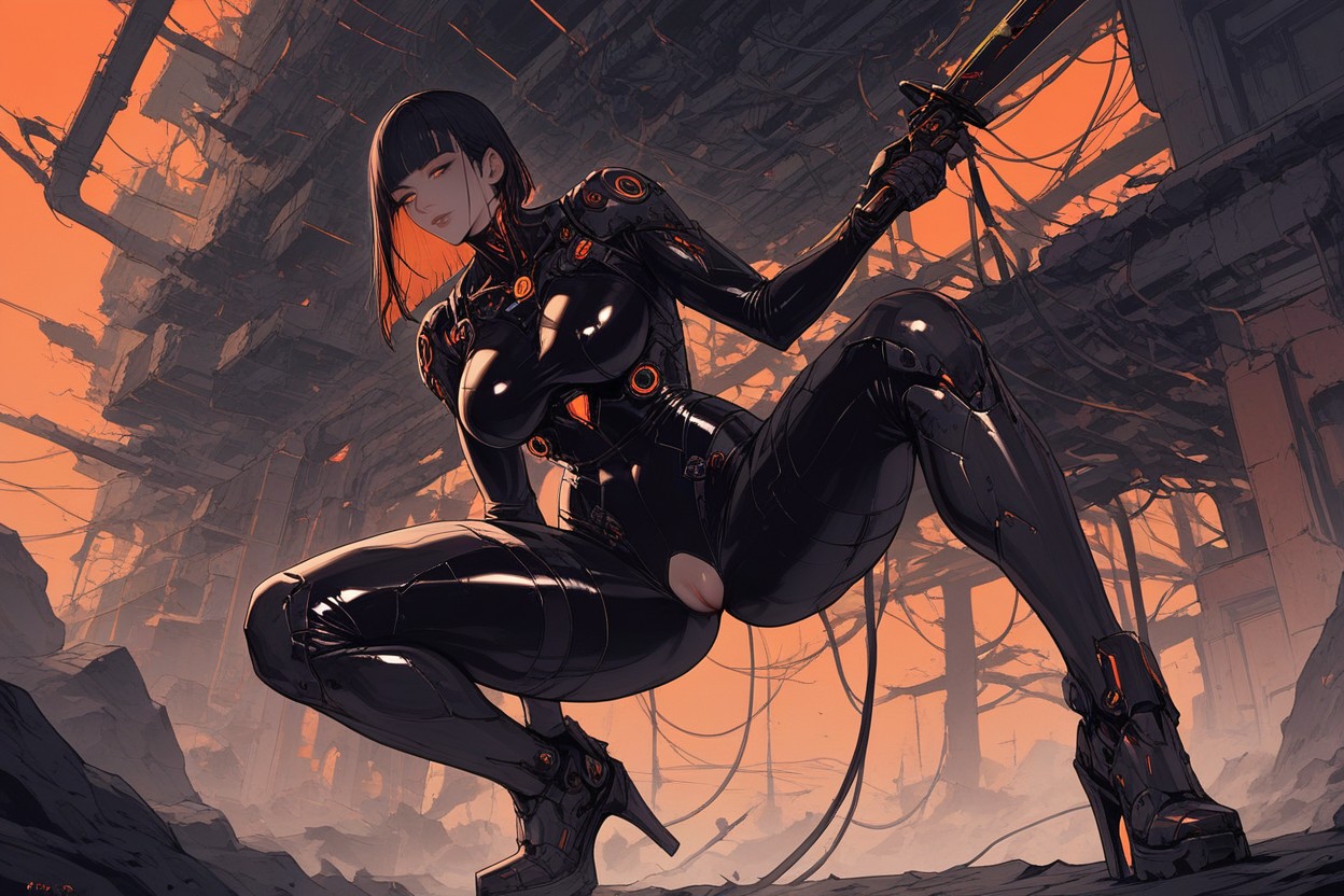 Vulva, Hanging Wires, Gritty Atmosphere Hentai AI Porn