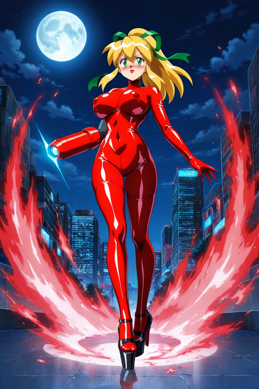 Futuristic Digital City, Front View, Night Hentai AI Porn