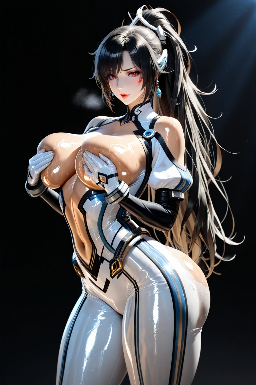 Messy Hair, Tight Sleeves, Slight Cleavage Hentai AI Porn