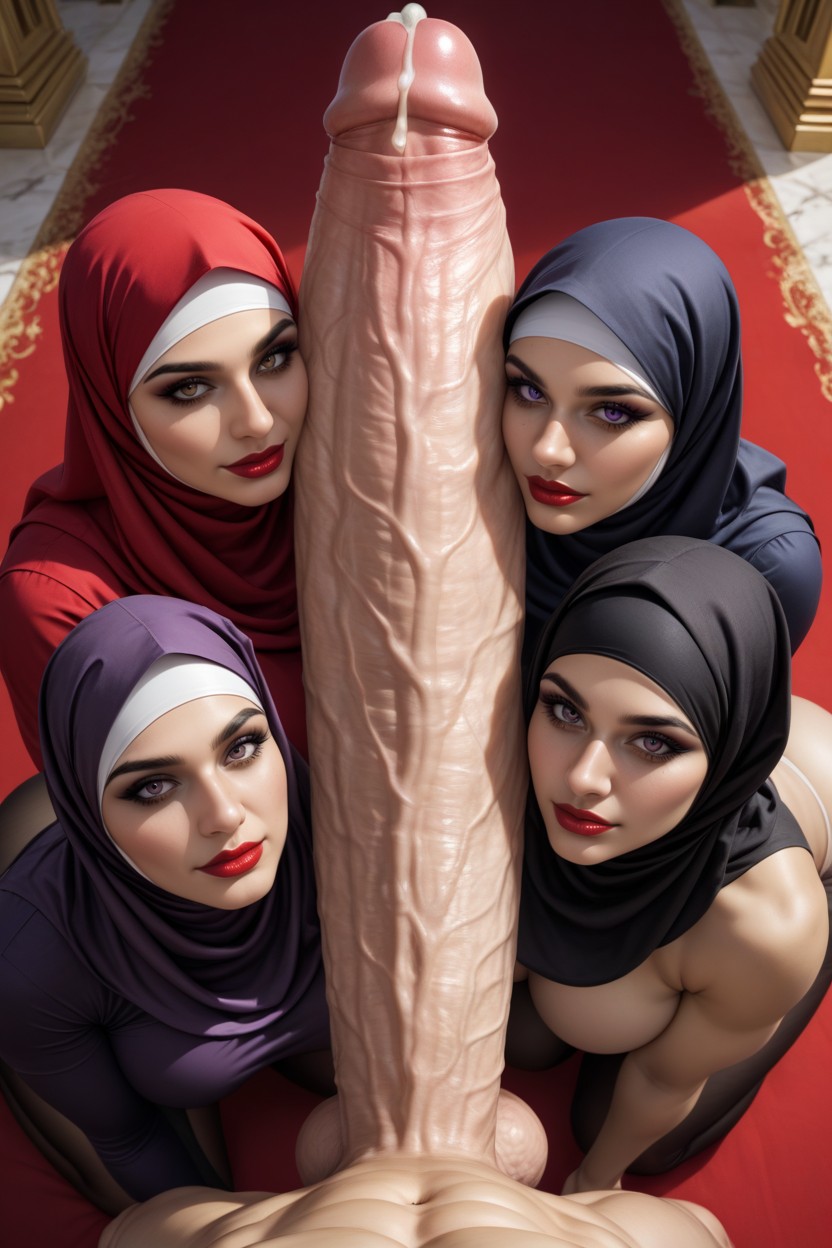 Detailed Hazel Eyes, Woman Holding A Colossal Cock, Holding A Gigantic Penis Hentai AI Porn