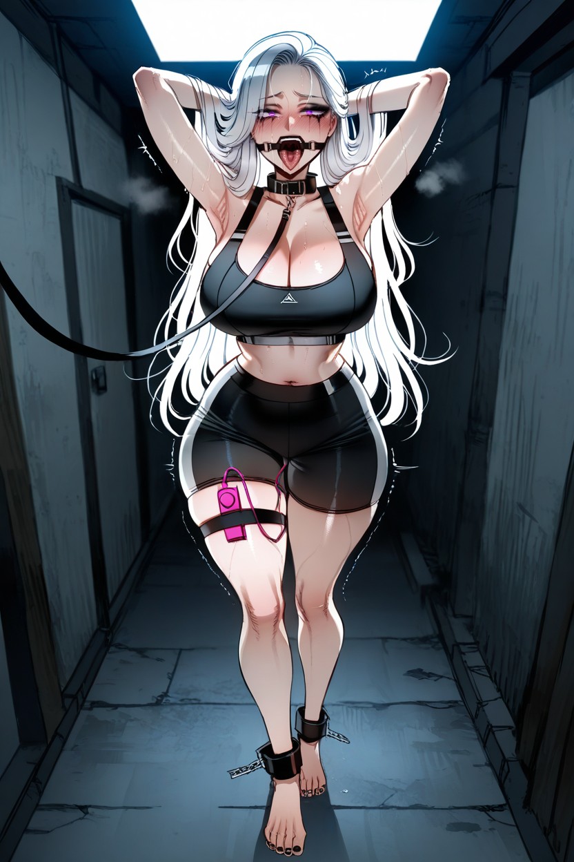 Ring Gag, Perfect Face, Black Lipstick Hentai AI Porn