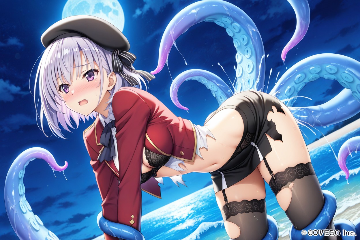 Tentacles Wrap Her Legs, Close Medium View, Tentacles Appear Behind Her Hentai AI Porn