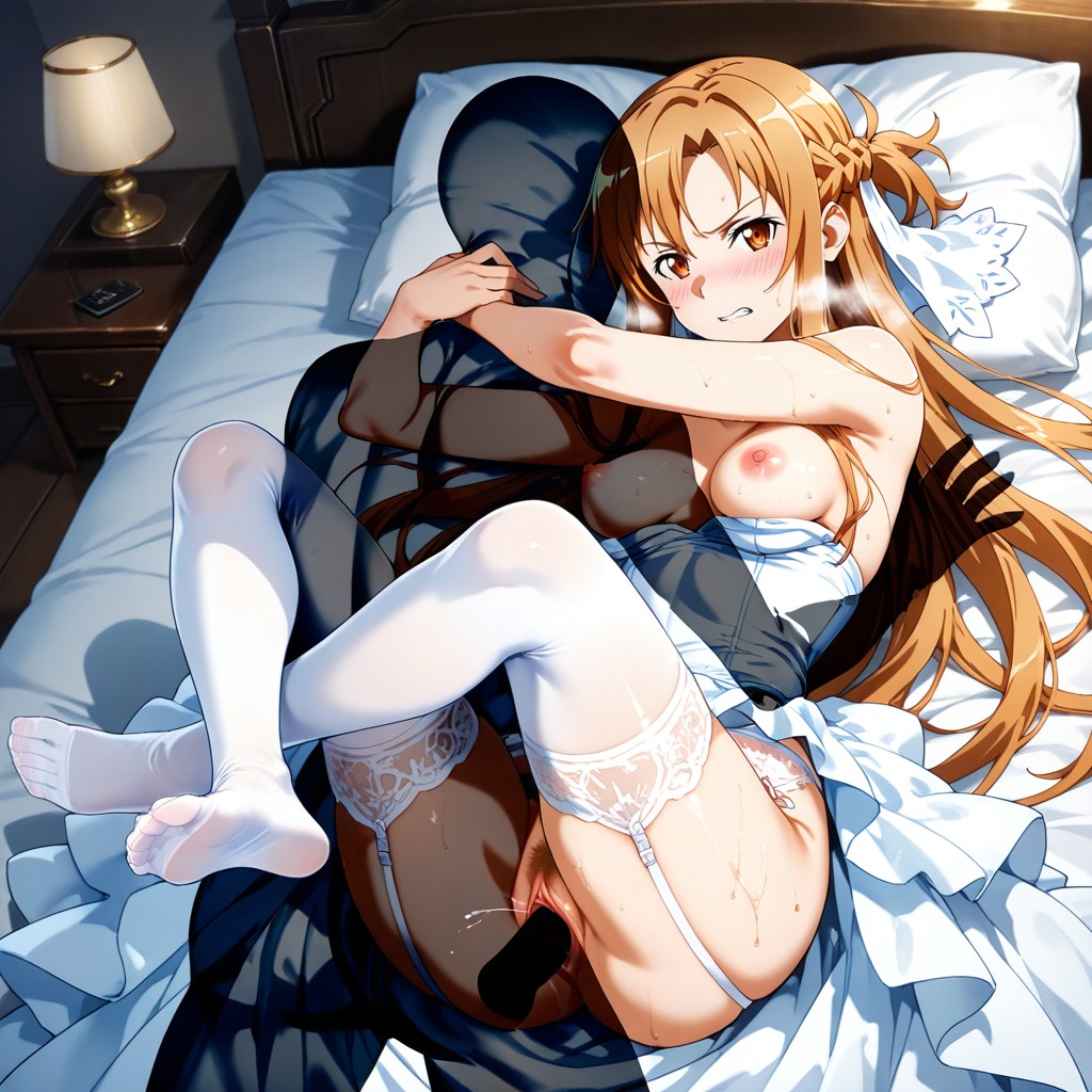 Sword Art Online Outfit, Perky Breasts, Laying On Bed Hentai AI Porn