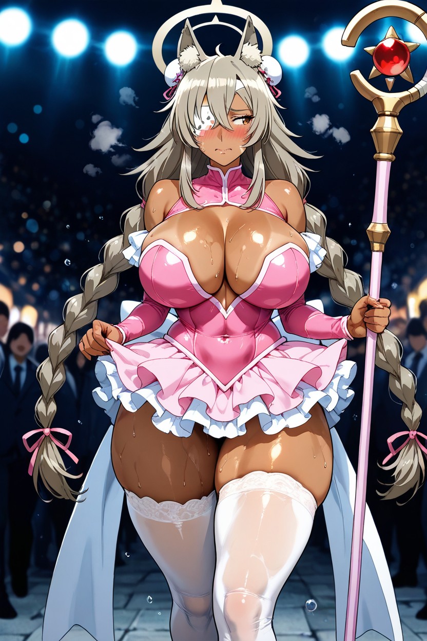 Cinematic, Sloppy Body, She Hold A Magical Long Staff Hentai AI Porn