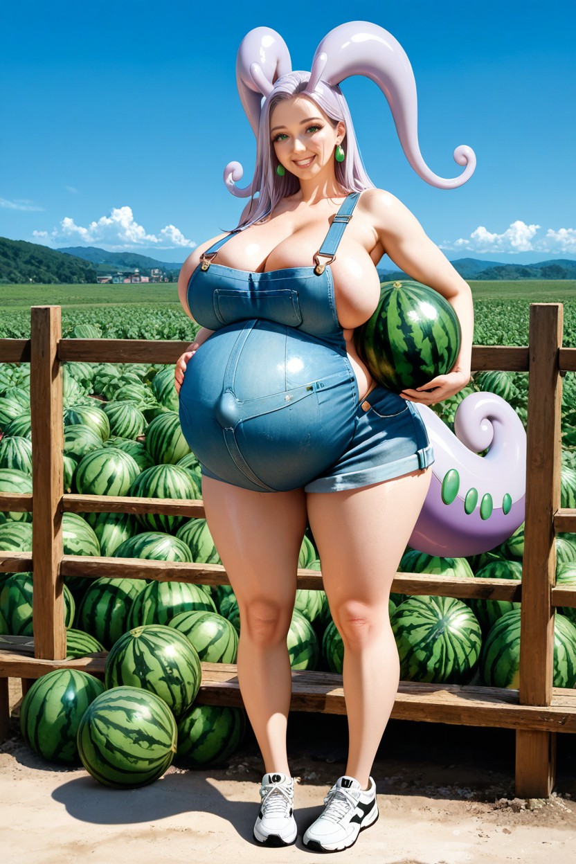 Model Body, Huge Pregnant Belly, Bare Thighs Hentai AI Porn