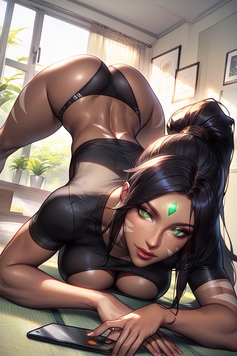 Black Panties, Chin On Hand, Arched Back Hentai AI Porn