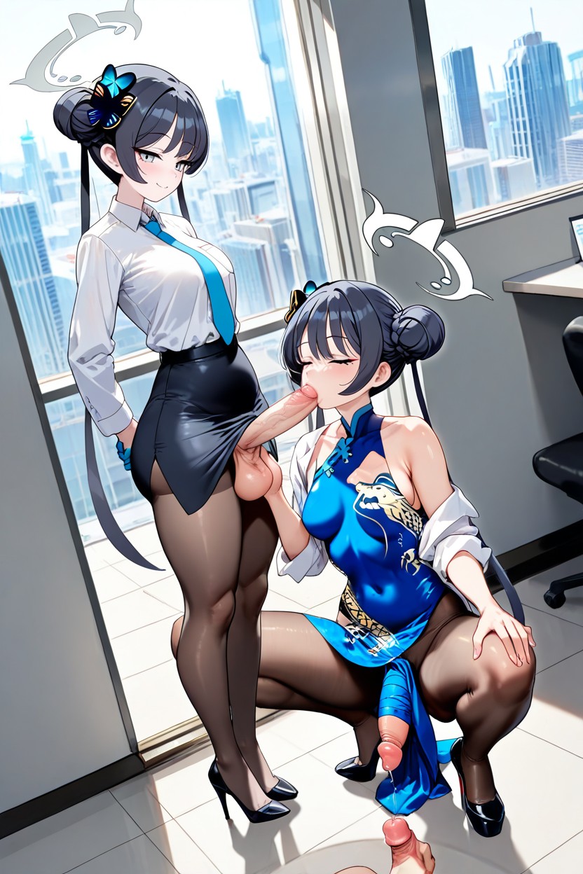 Futa Is Standing Floor, Soft Skin, Lesbian Hentai IA