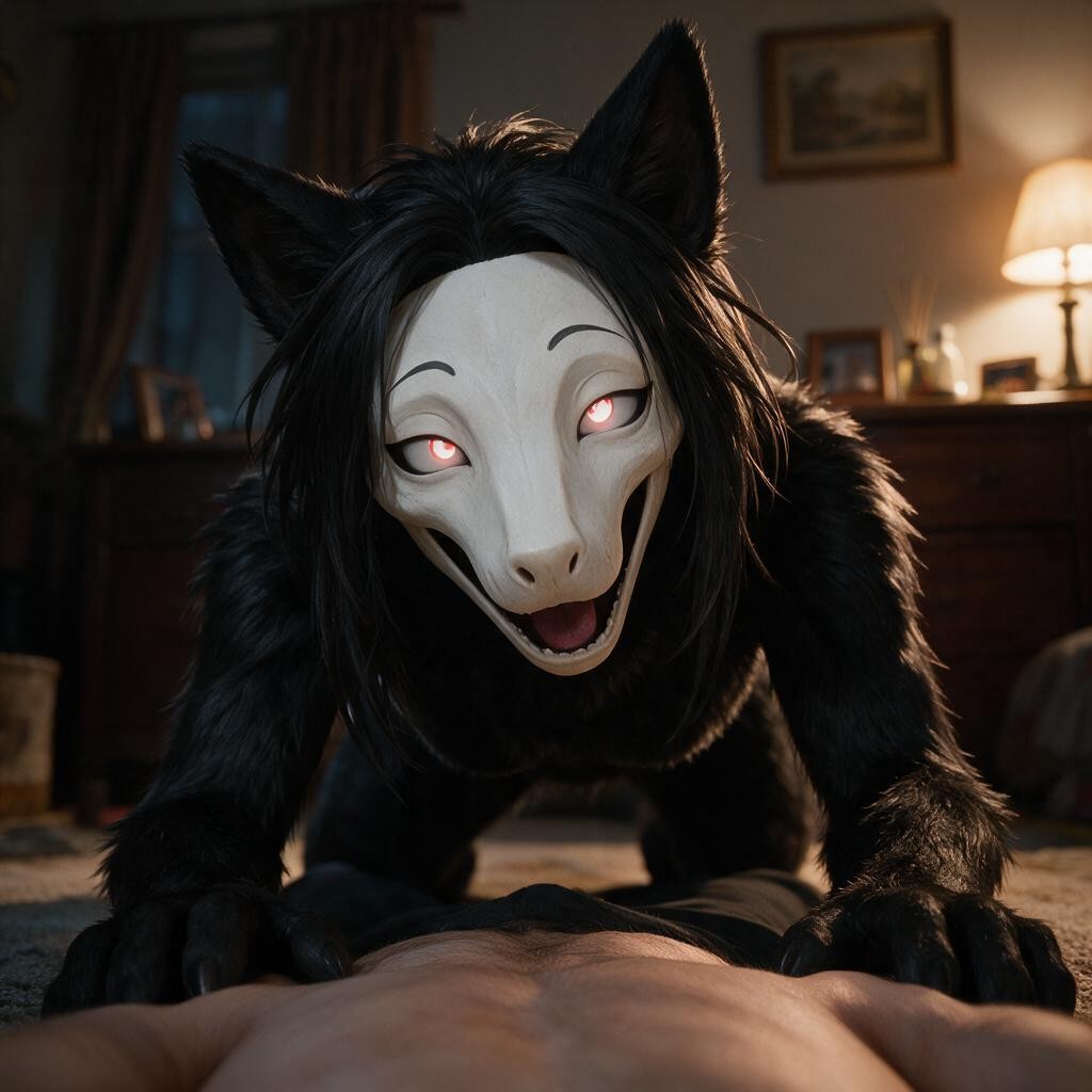 Cozy Bedroom Setting With A Dark Wooden Dresser, Curious Posture Is The Character Scp-, She Supports Herself By Placing Her Dark Hentai AI Porn