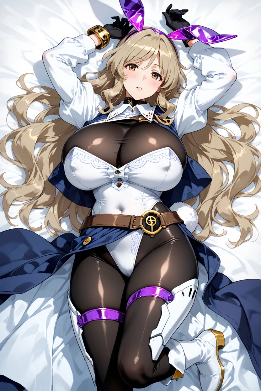 Arms Raised, White Boots, Brown Eyes Hentai AI Porn