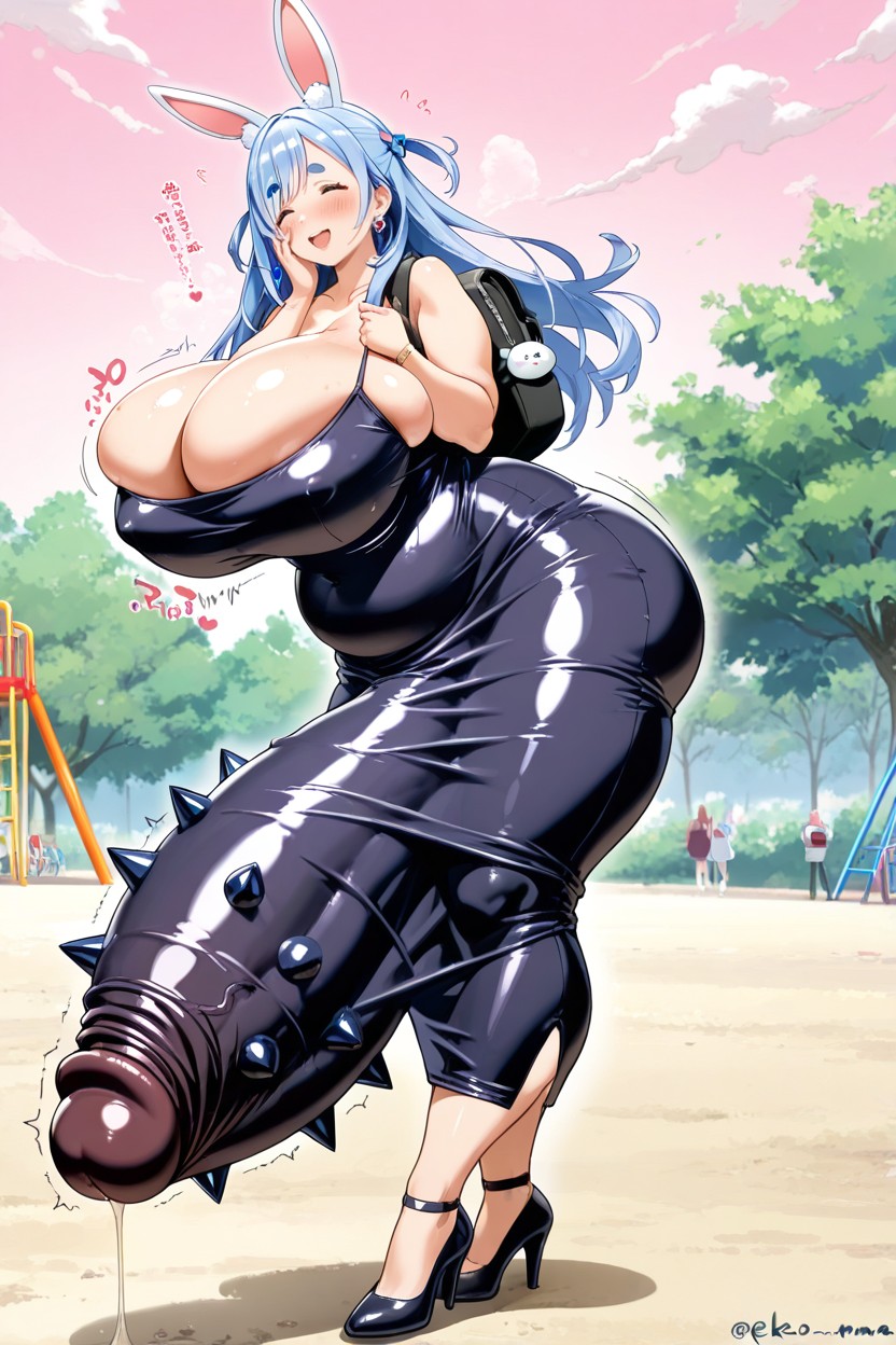Cleavage, Muffin Top Belly, Flared Cock Head Hentai AI Porn