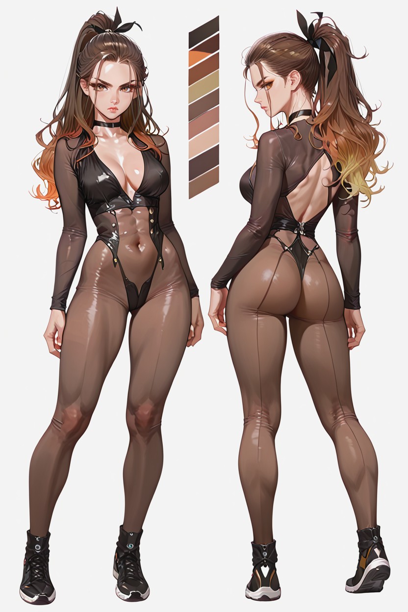 Seamless Bodystocking, 18+, Gradient Hair Hentai AI Porn