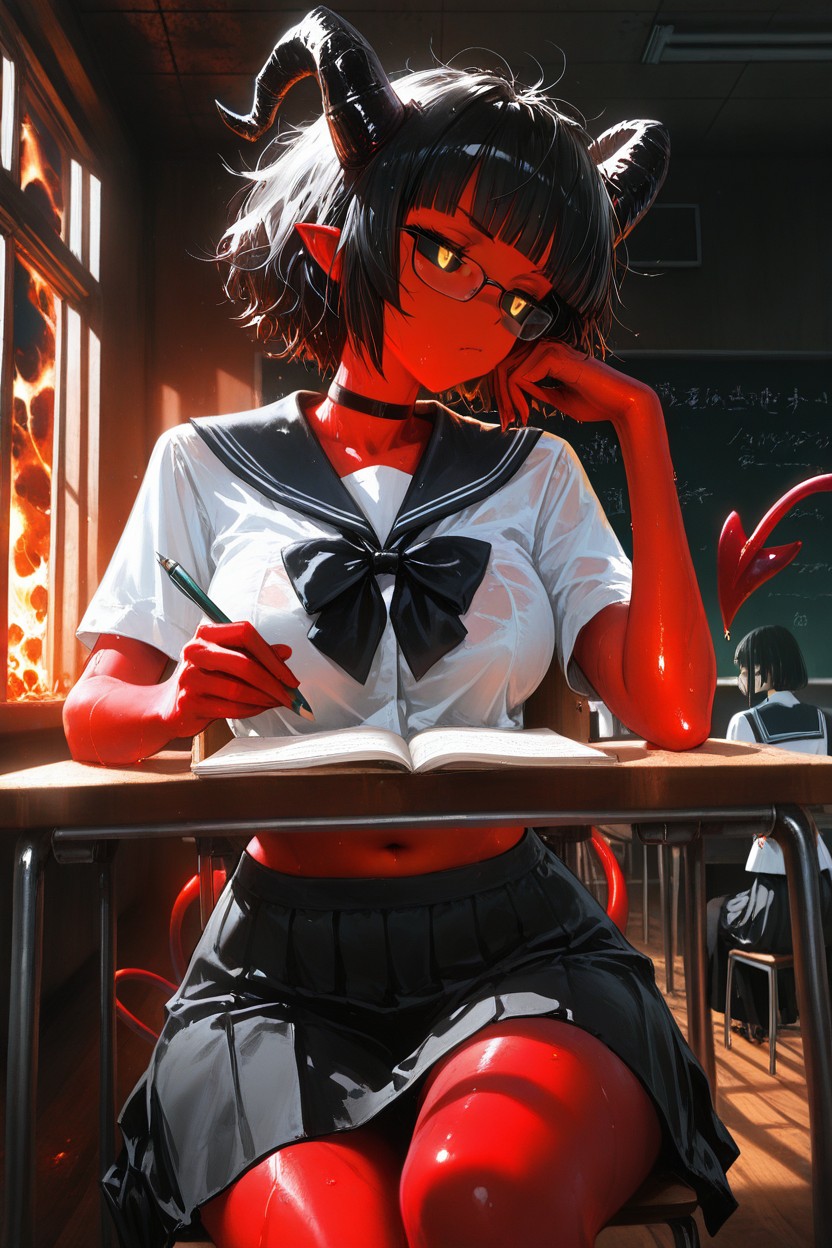 Hard Shadows, Bowtie, Sweaty Hentai AI Porn