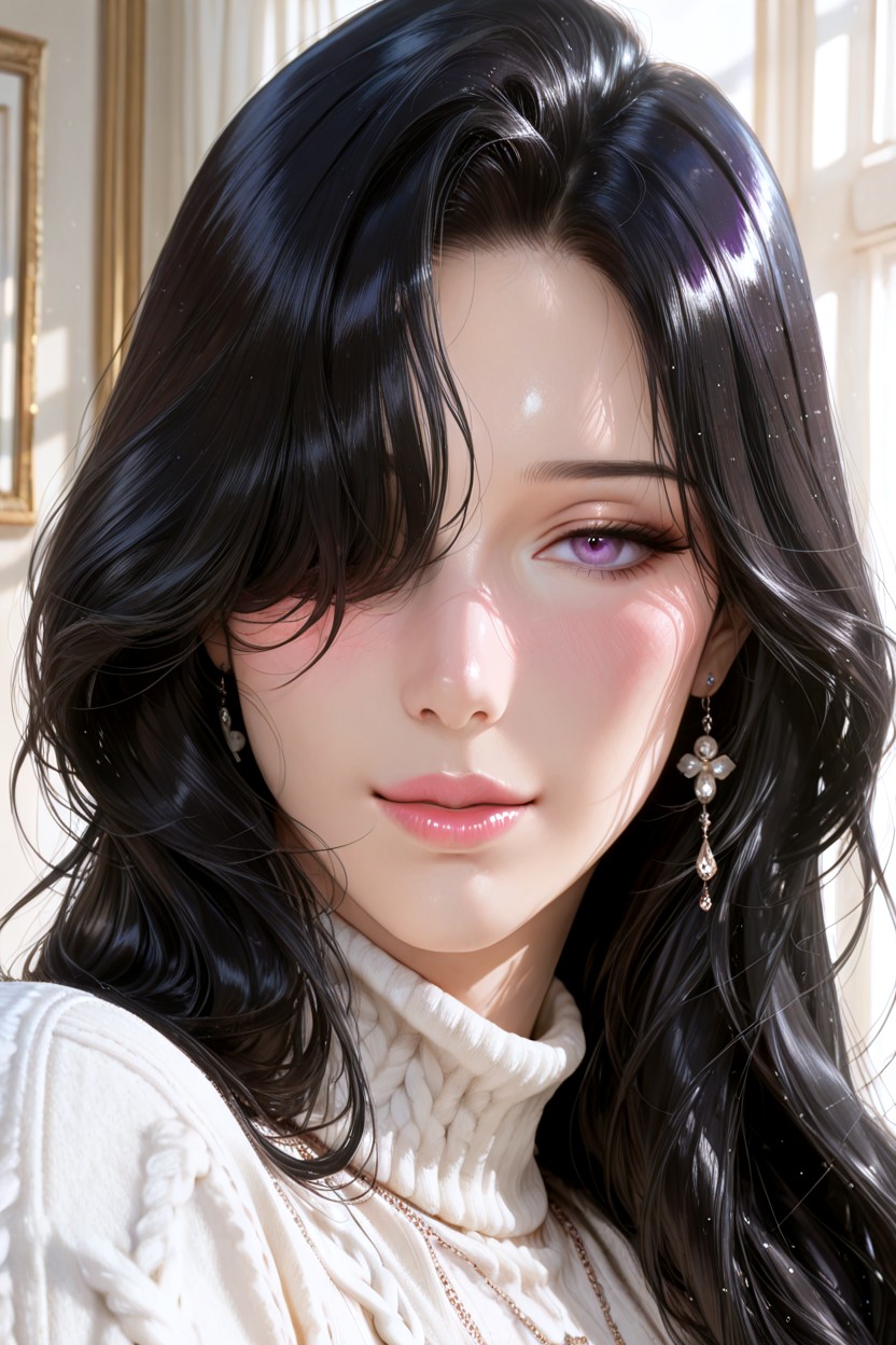 Semi Realistic Anime, Extremely Detailed Hair Strands, Korean Hentai AI Porn