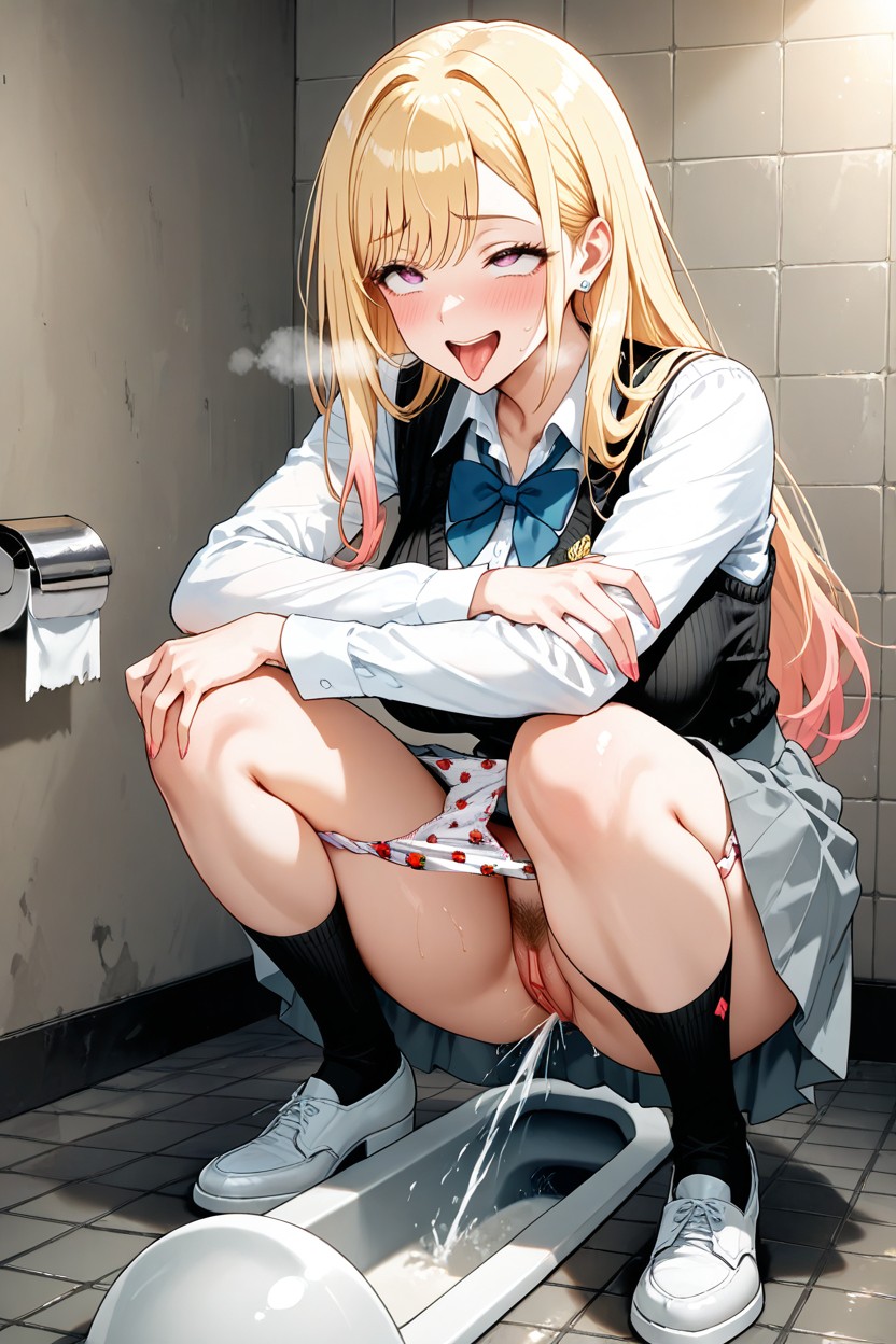 Marin From Sono Bisque, Squatting Position, Hair Hentai AI Porn