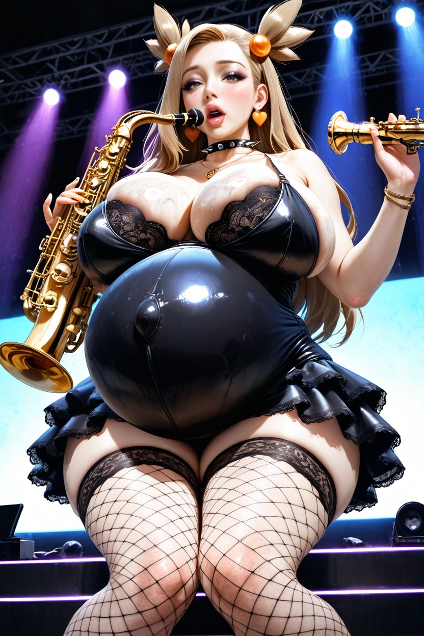 Rock Concert, Fashion Model Body, Saxophone Hentai AI Porn