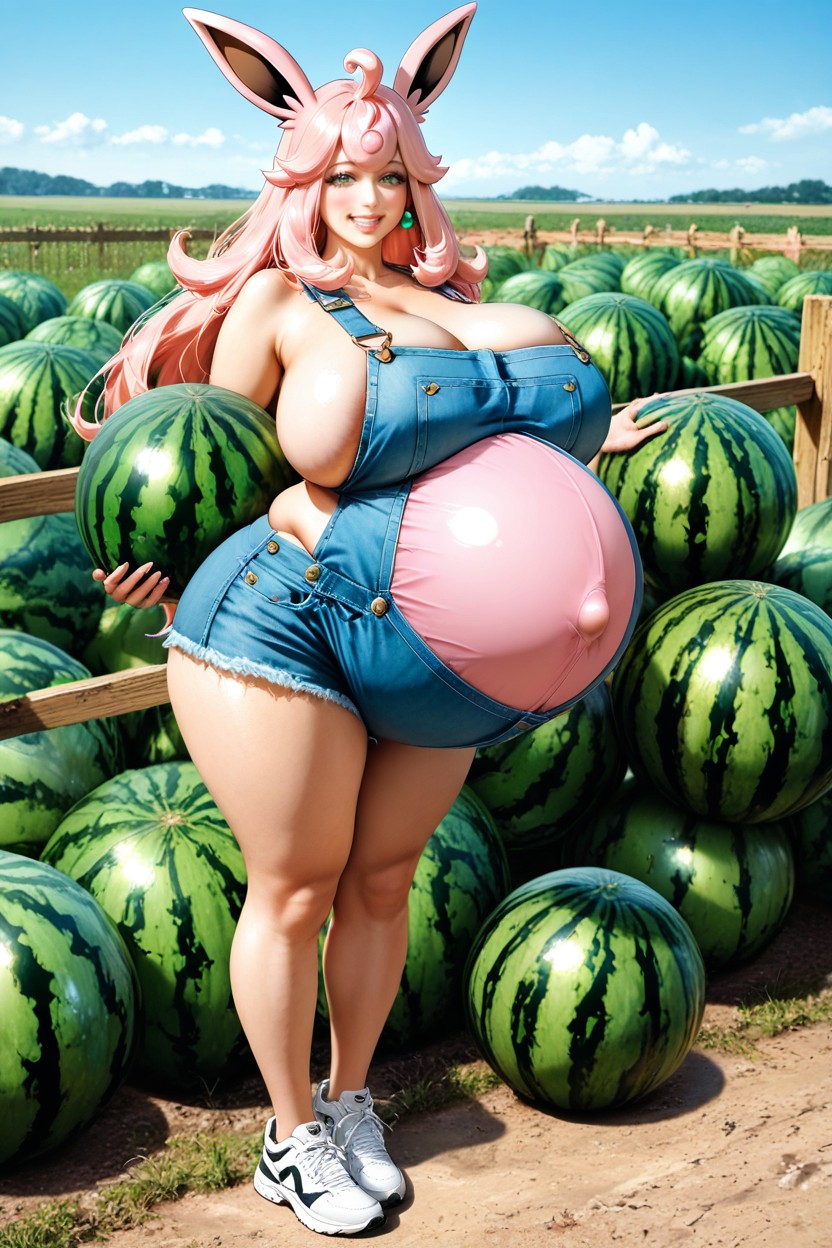 Huge Perfect Round Tits, Pregnant, Wigglytuff Pokemon Hentai AI Porn