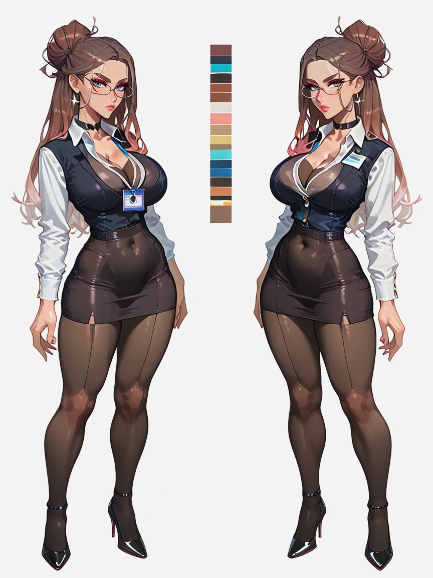 American, Ash Hair, Parted Lips Hentai AI Porn