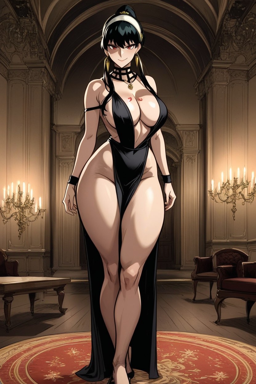 Ultra Detailed, Standing, Hoop Earrings Hentai AI Porn
