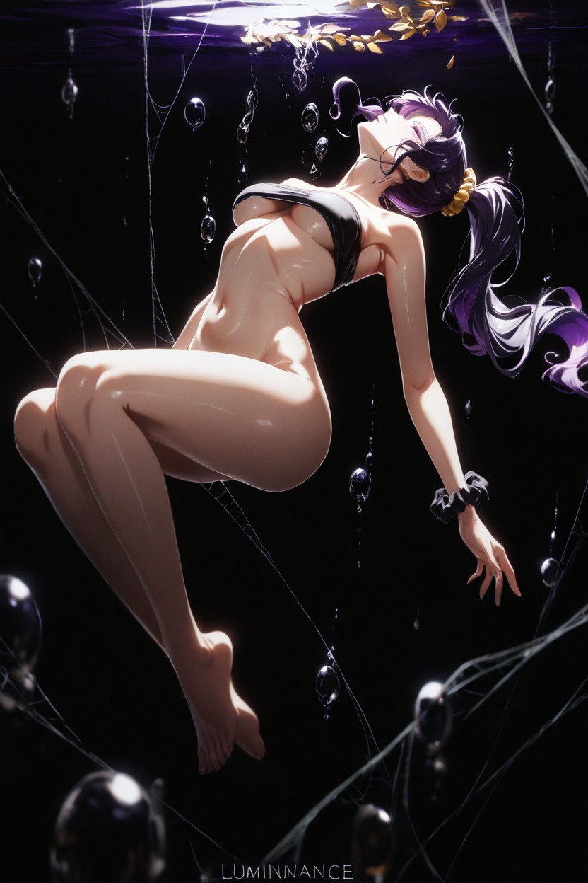 Zero Gravity Hair, Back Arches, Bubbles Floating Up Hentai AI Porn
