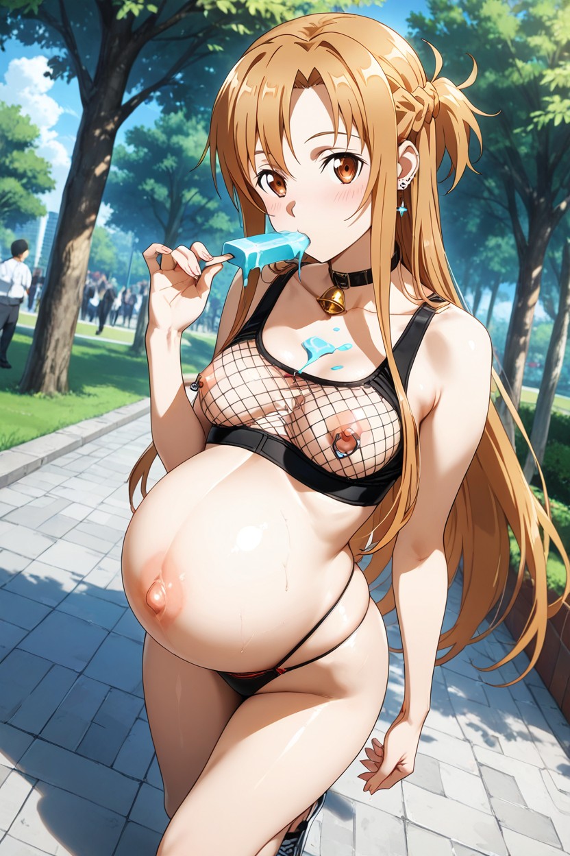 Eating Ice Cream, Skinny, Classic Look Hentai AI Porn