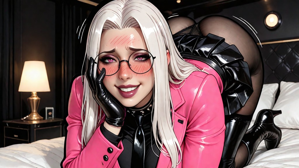 Forward Pose, Blush, Pink Blazer Hentai AI Porn