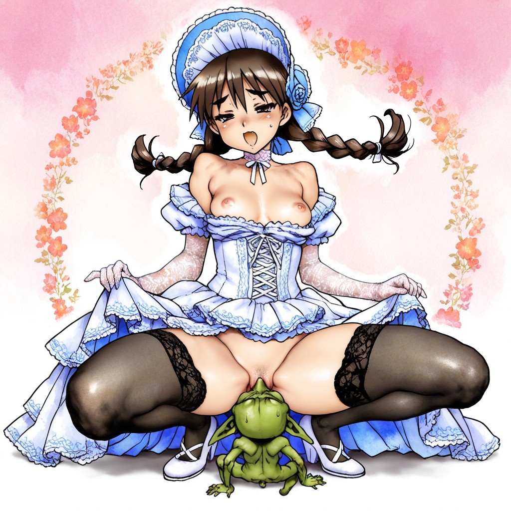 Warm Shadow, Cunnilingus By Half Size Ugly Creature Toon Goblin, Watercolor Skin Texture Hentai AI Porn