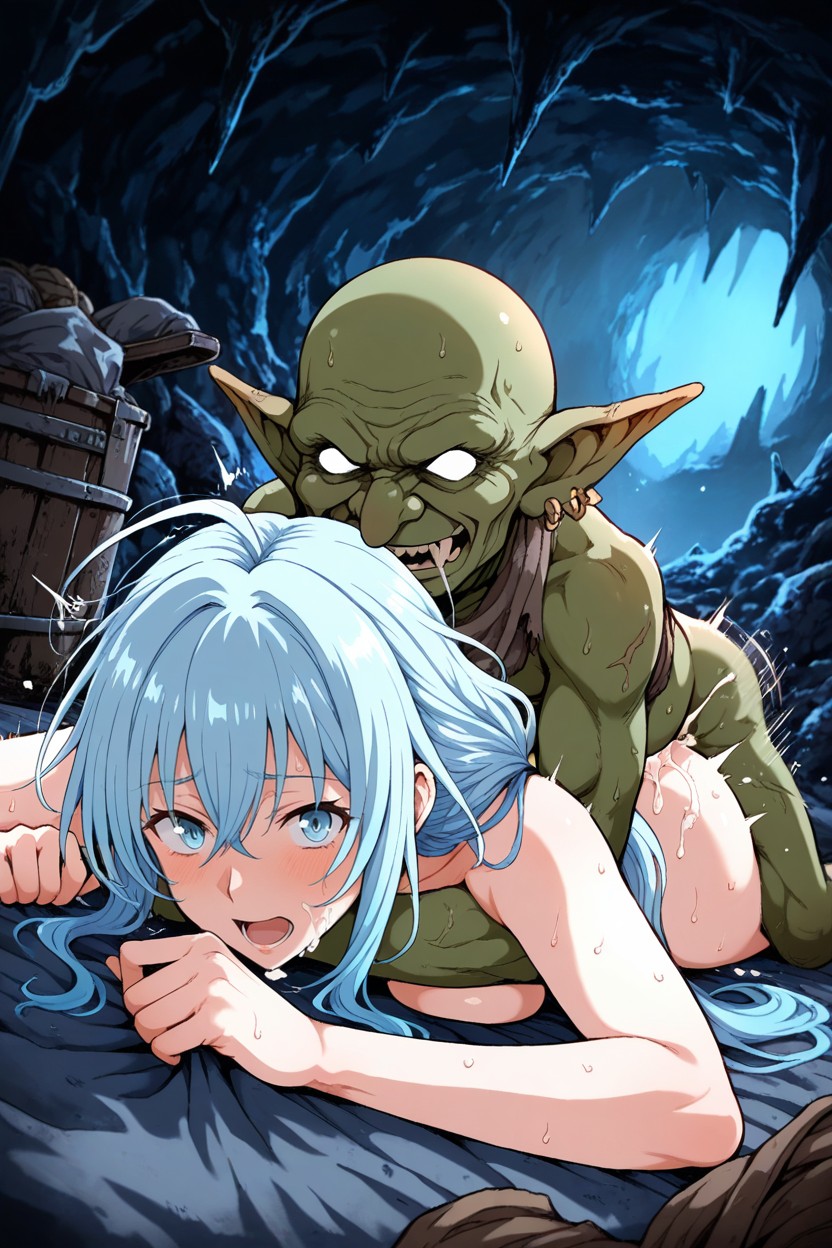 Naked, Messy Hair, Slightly Undone Ponytail Hentai AI Porn