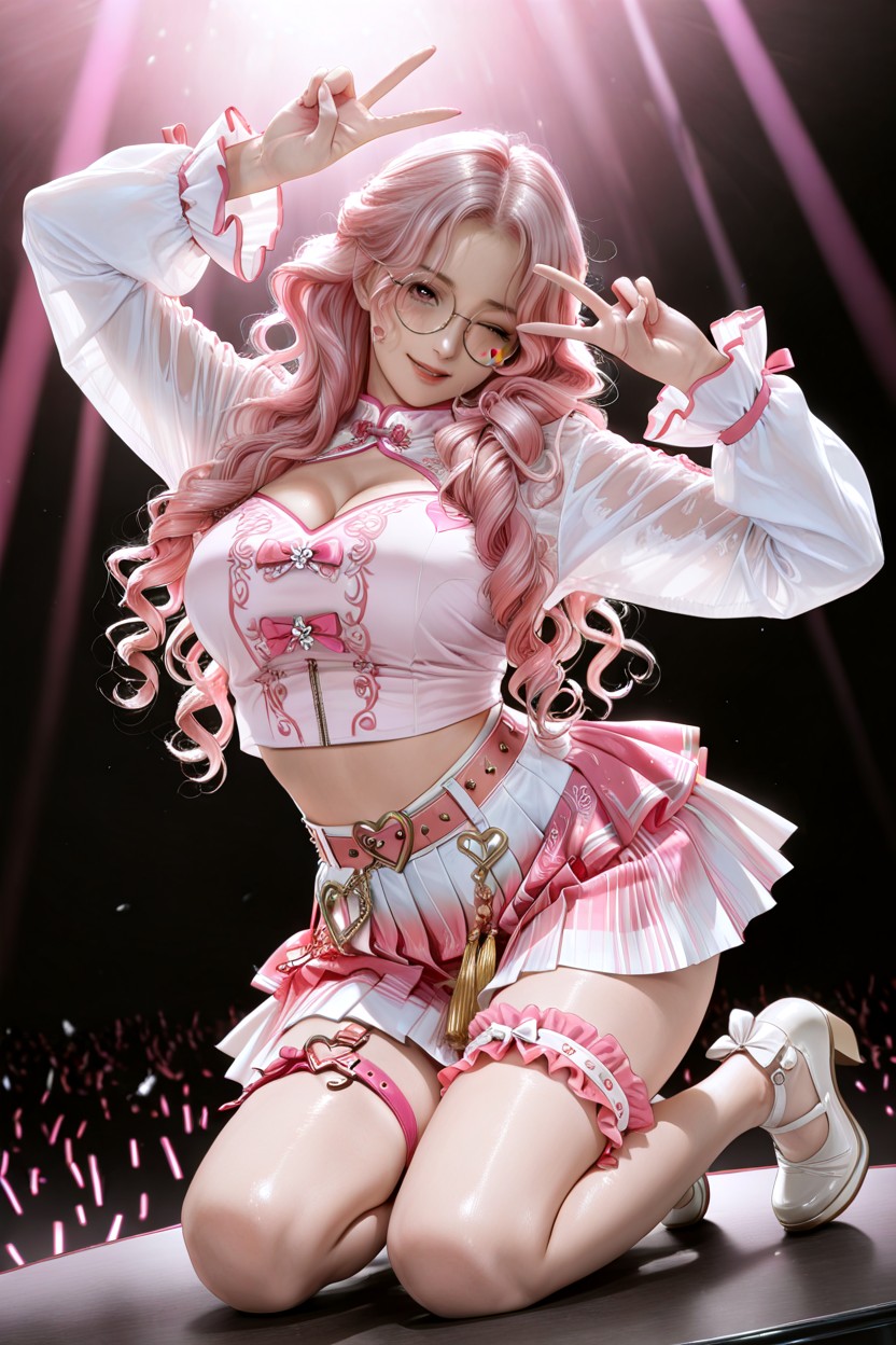 Ulzzang Aesthetic, Natural Loose Waves, Chinese Idol Style Hentai AI Porn