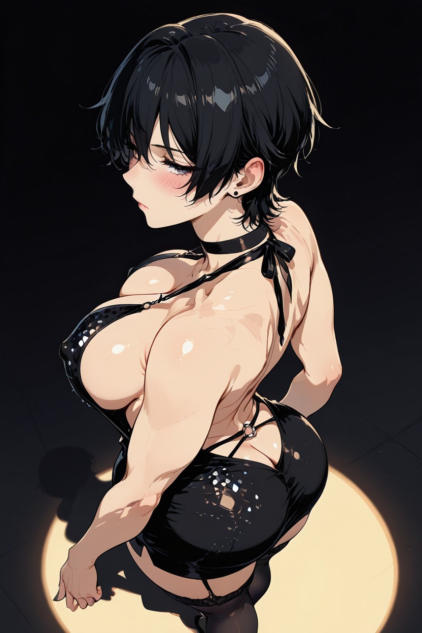 Standing, Dark Lighting, Rear View Hentai AI Porn