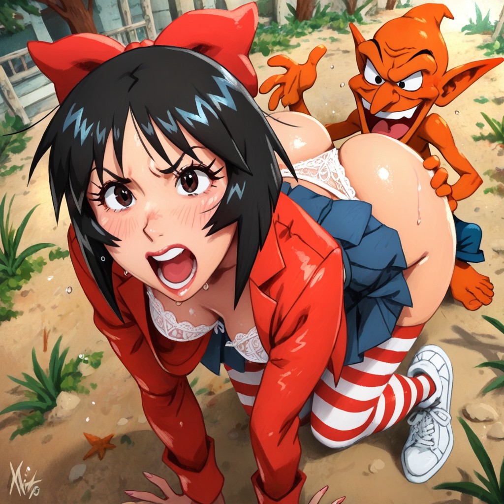 Fucking From Behind By Half Size Creature Toon Goblin, Embarrassed , Shiwasu No Okina Hentai AI Porn