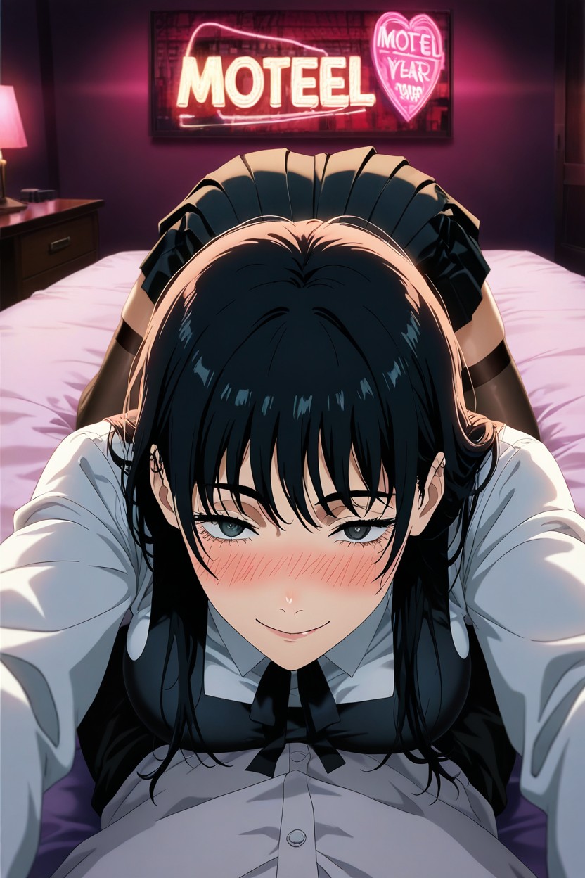 Anime Art Style, Laying Down On Bed, Anime Shadow Hentai AI Porn