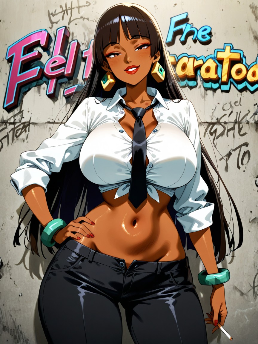 Snatched Waist, Compacted Waist, Huge Rounded Female Breasts Hentai AI Porn