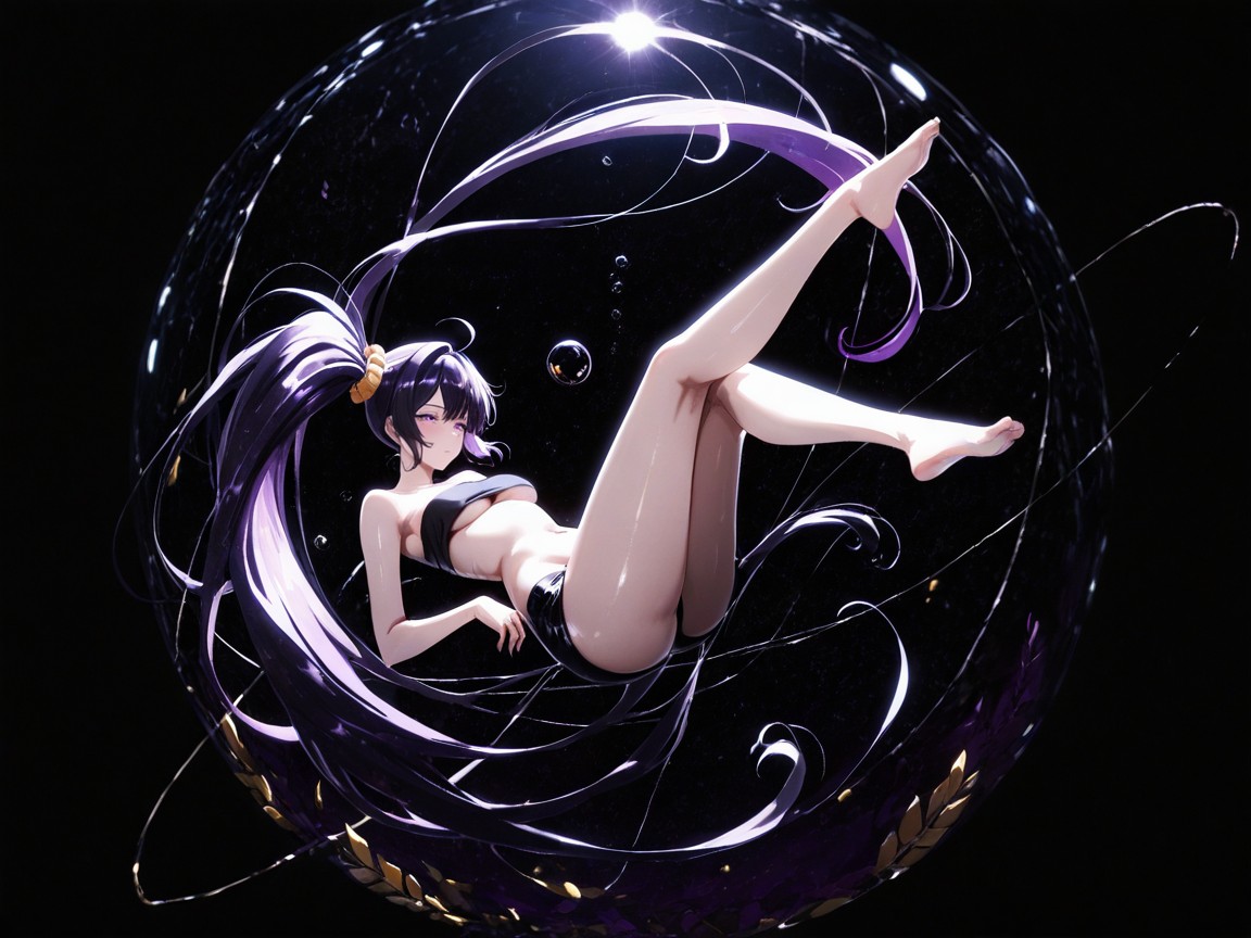 Zero Gravity Hair, Empty Black, A Greek Black Tight Tube Top Made Of Silk Hentai AI Porn