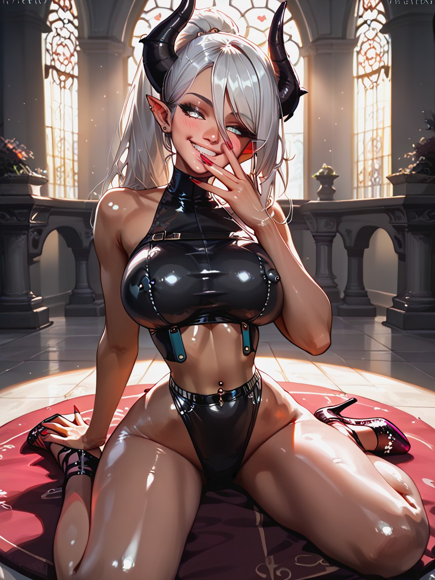 Round Tits, Hourglass Body Type, Posing Hentai AI Porn