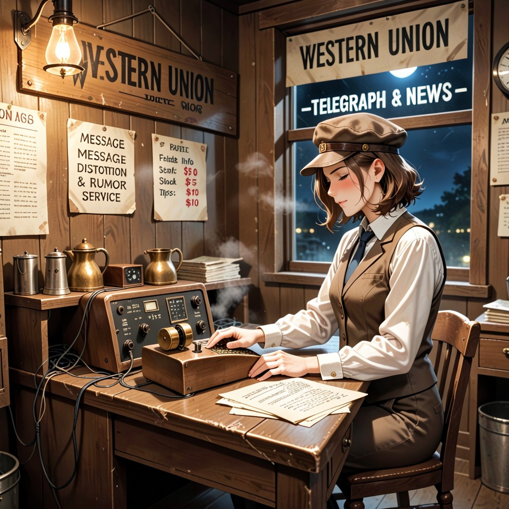 And A Safe Photorealistic, Operating A Telegraph Key The Workspace Is Densely Packed With Morse Code Equipment, Worn Wooden Desk Hentai AI Porn