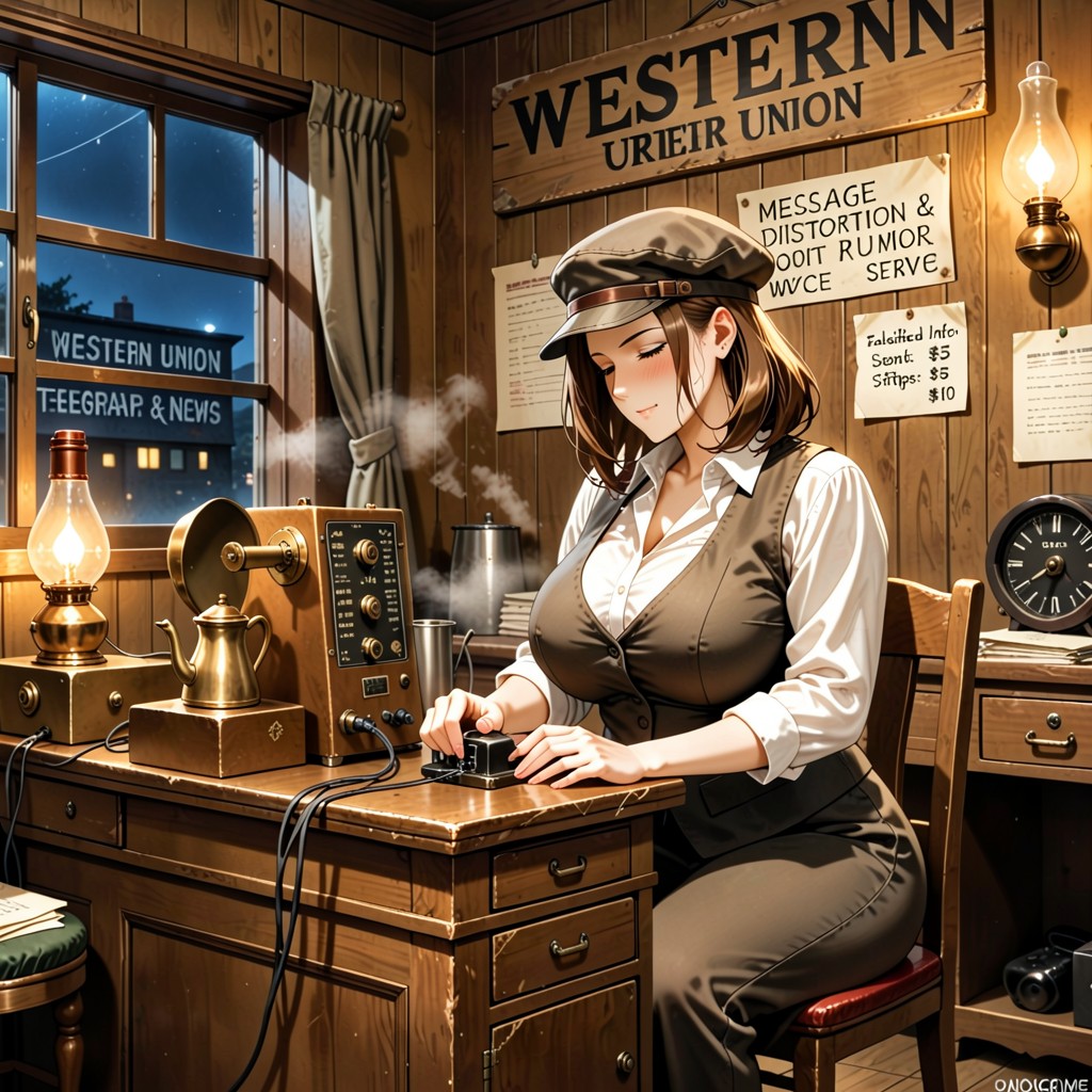A Prominent, Which Is Disguised As A Western Union Station At Night A Weary, Tangled Wires Hentai AI Porn