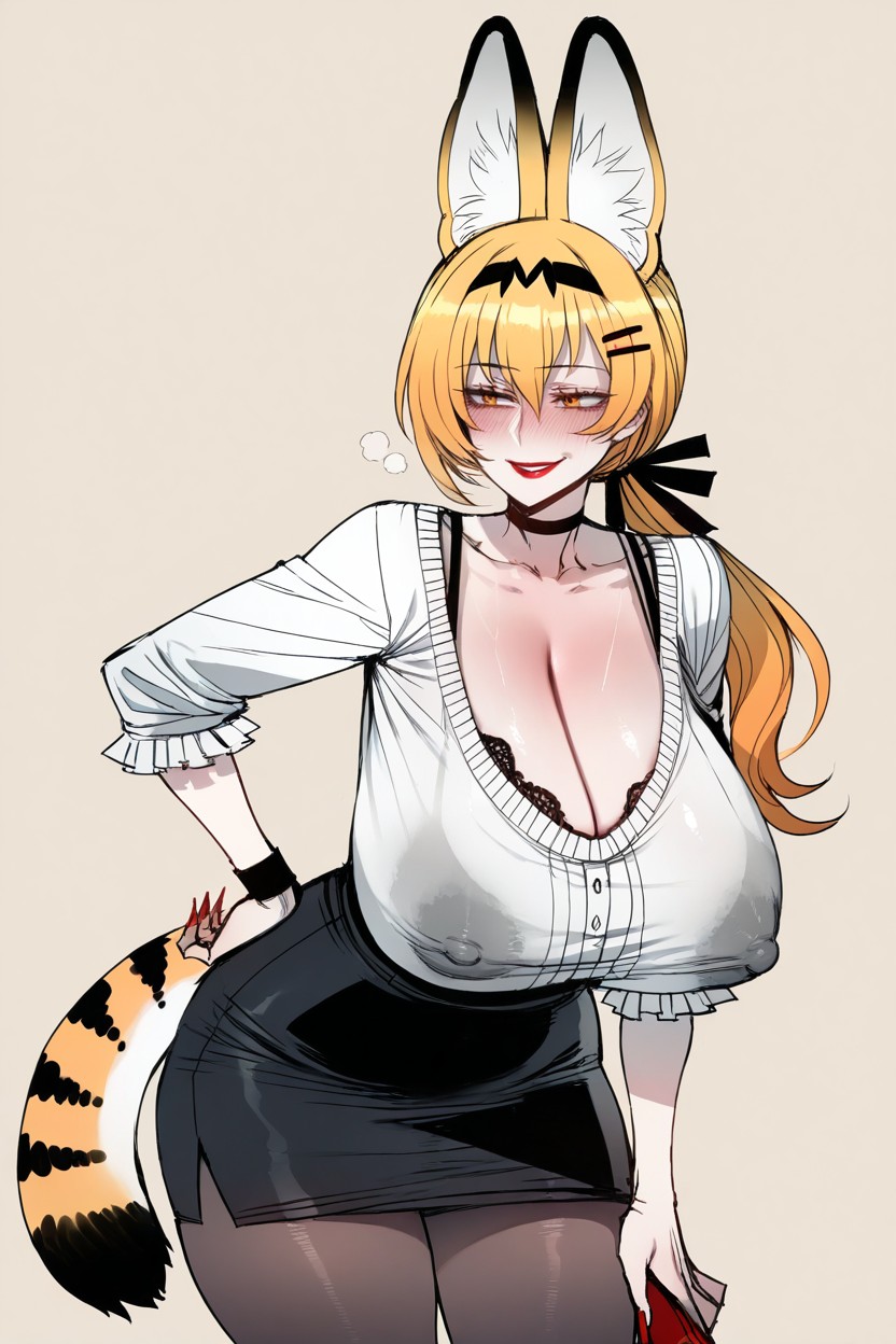 Solo, Hair Ribbon, Black Headband Hentai AI Porn